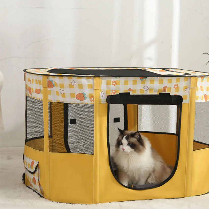 Foldable Pet Tent Kennel – Portable Outdoor Puppy & Cat Playpen