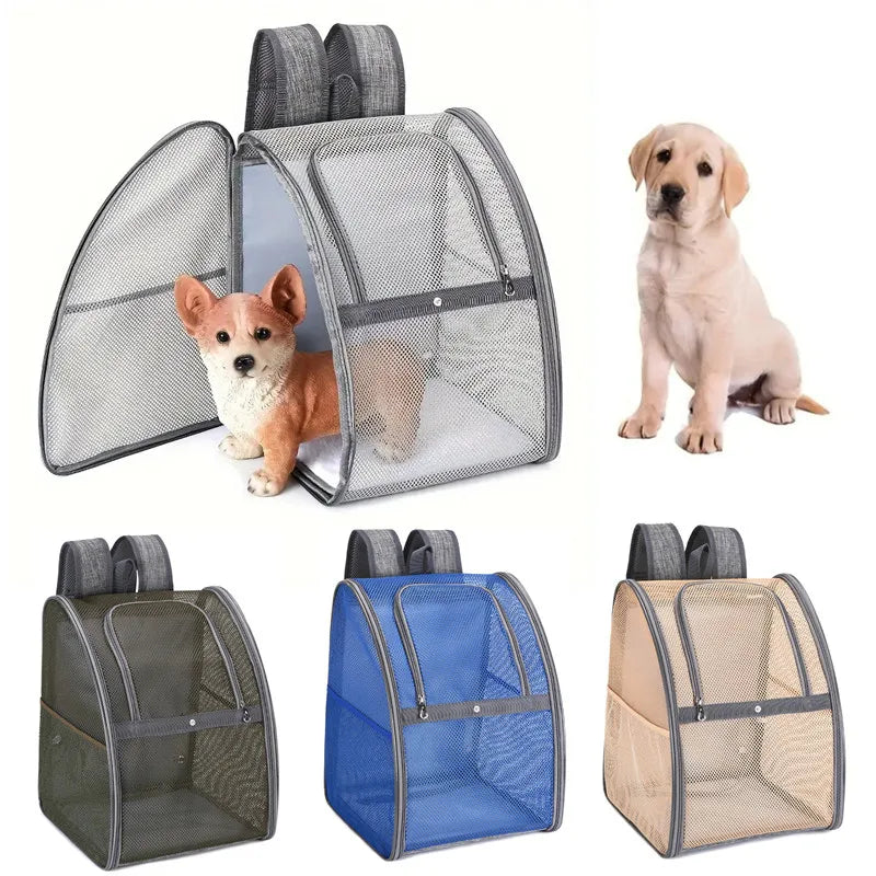Breathable Double-Shoulder Pet Carrier Backpack for Cats & Dogs