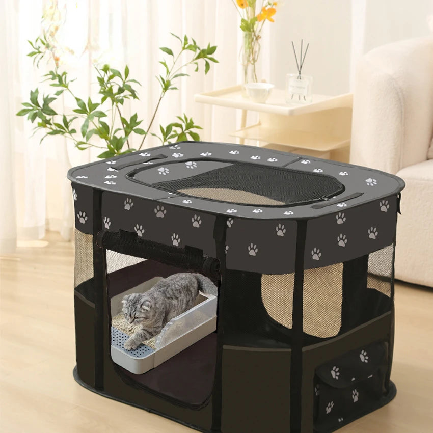 Foldable Pet Tent Kennel – Portable Outdoor Puppy & Cat Playpen