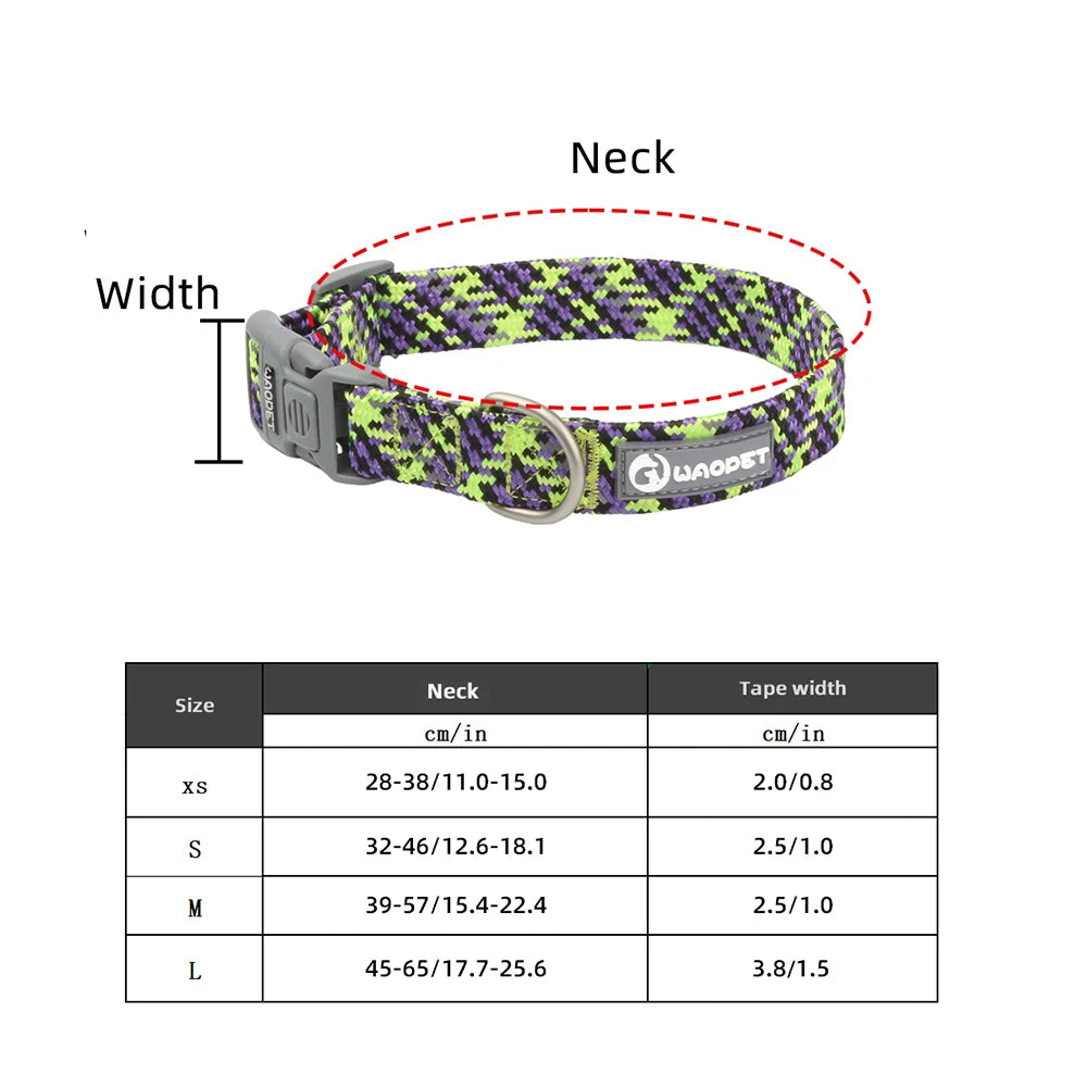 Reflective Nylon Dog Collar – Adjustable, Durable for All Breeds