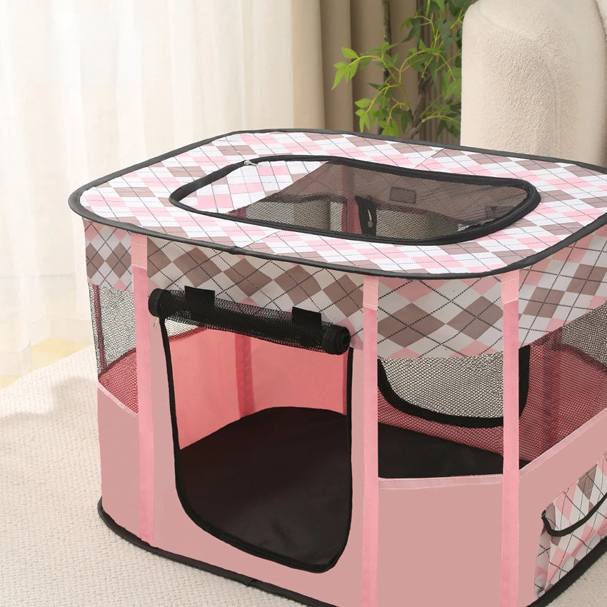 Foldable Pet Tent Kennel – Portable Outdoor Puppy & Cat Playpen