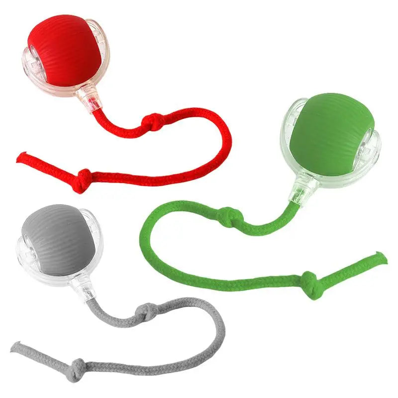 Smart Rolling Cat Ball Toy with Faux Tail – Rechargeable & Fun