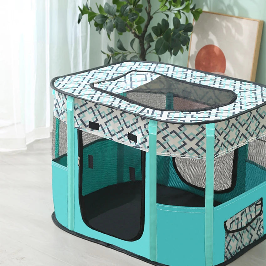 Foldable Pet Tent Kennel – Portable Outdoor Puppy & Cat Playpen