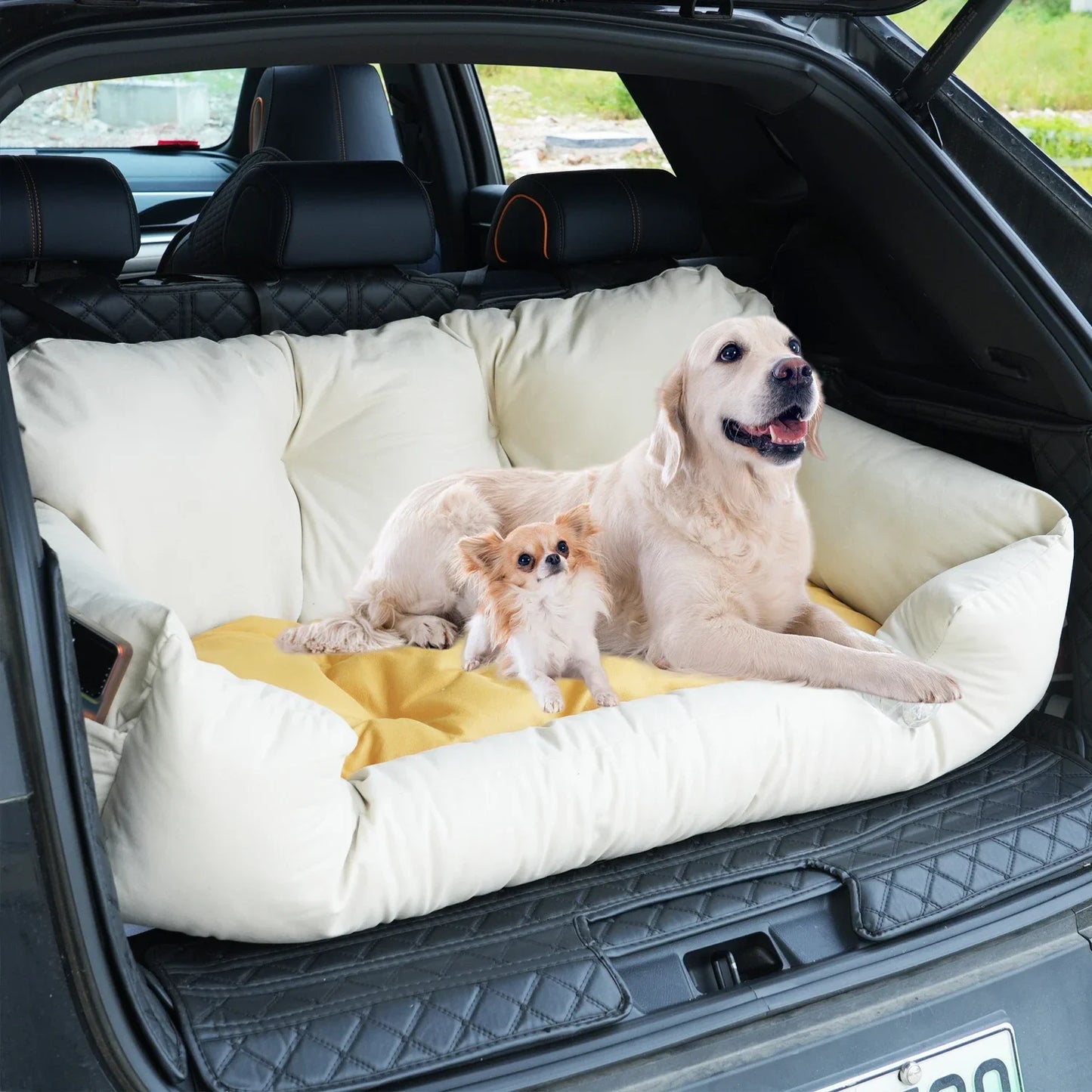 Large Travel Dog Car Seat Carrier – Foldable Hammock Design