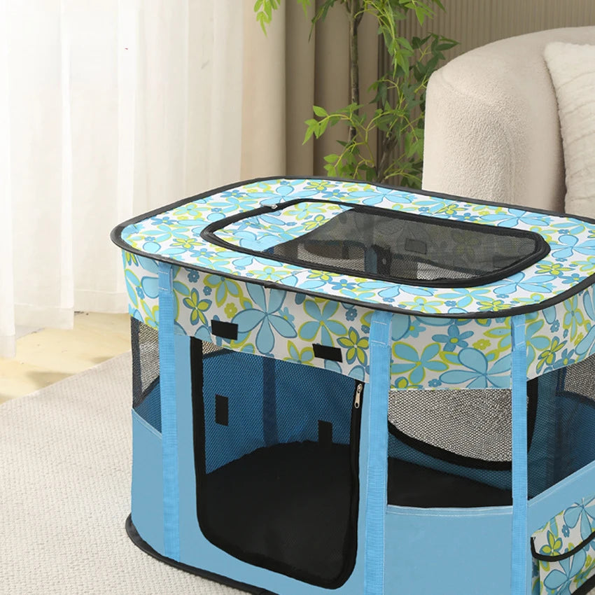 Foldable Pet Tent Kennel – Portable Outdoor Puppy & Cat Playpen