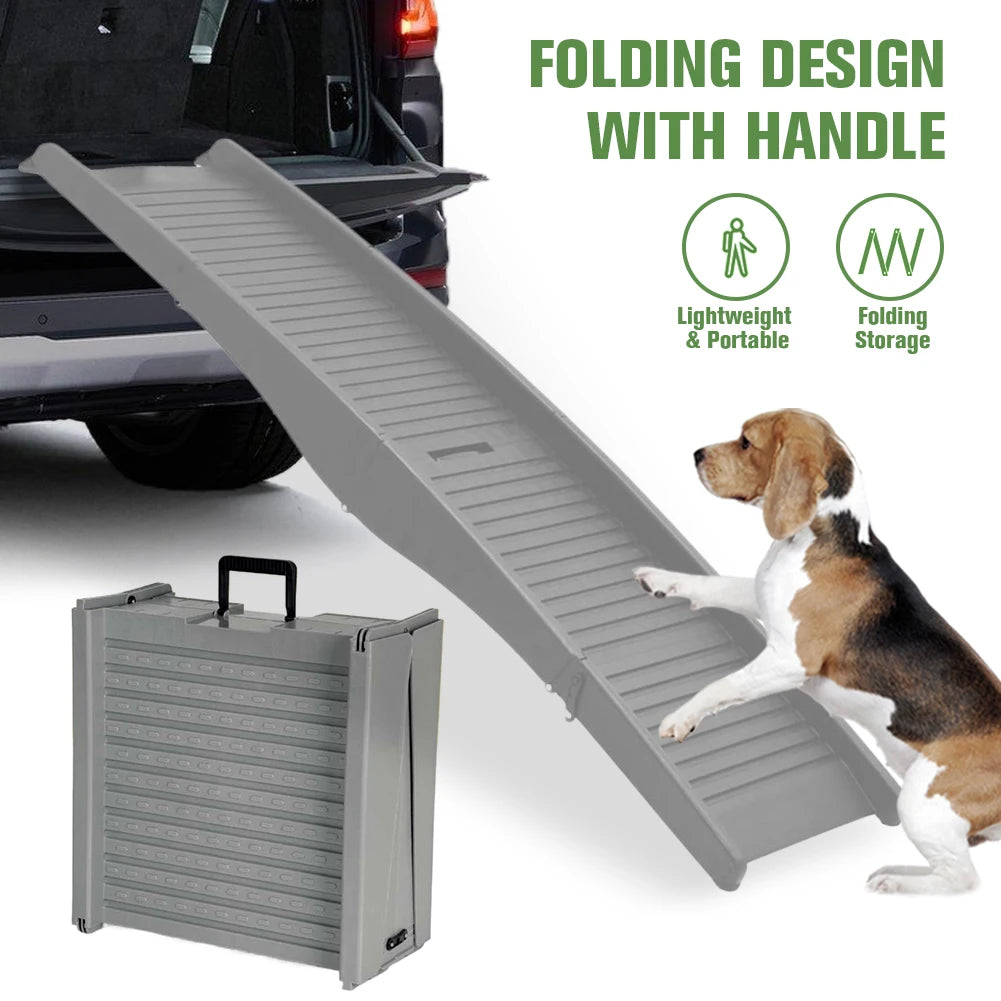 Folding Dog Car Ramp – Non-Slip Steps for Large & Medium Pets
