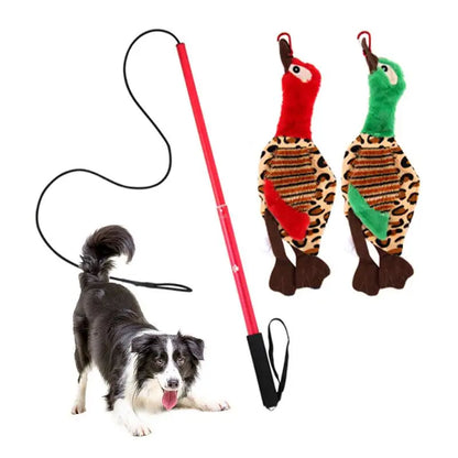 Flirt Pole Tug Toy for Dogs – Interactive Chase & Play Wand