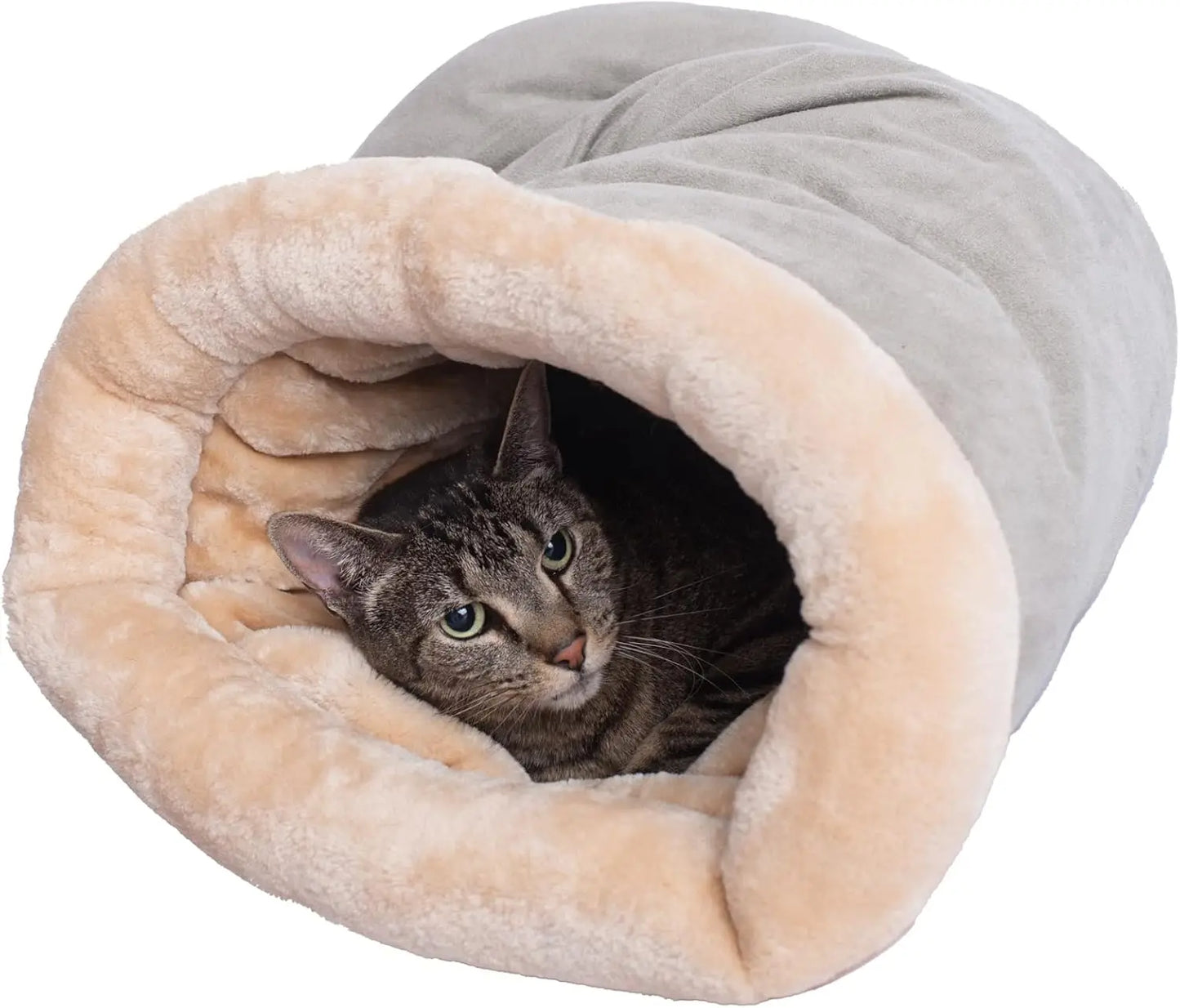 Cozy Semi-Enclosed Cat Bed, Warm Winter Nest, Washable Cover, S/M