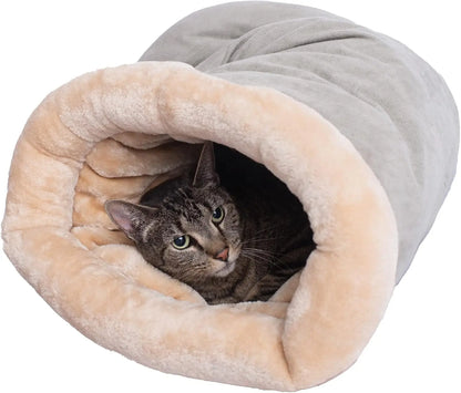 Cozy Semi-Enclosed Cat Bed, Warm Winter Nest, Washable Cover, S/M