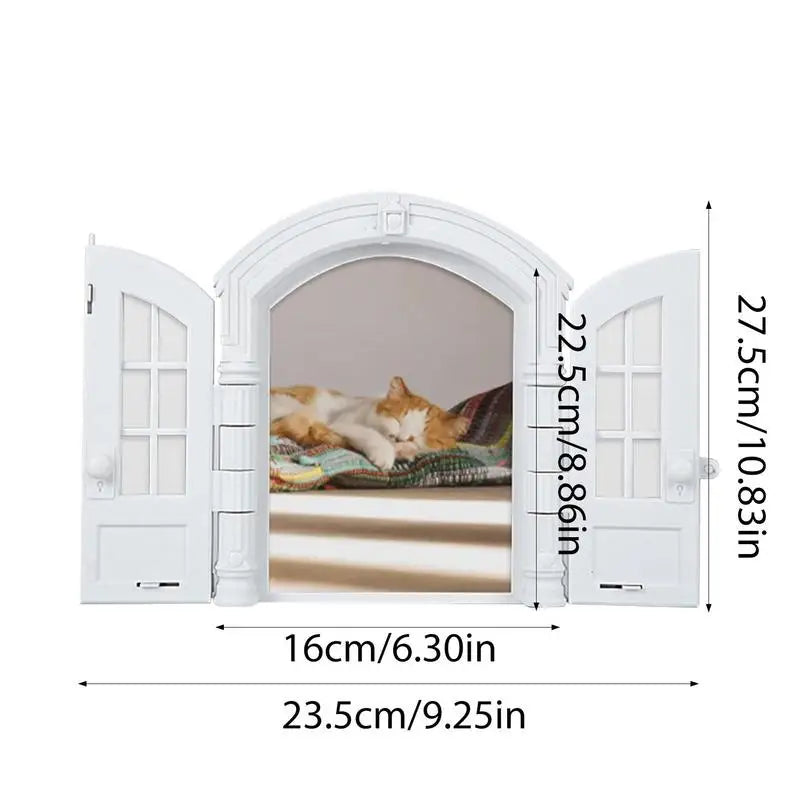 Interior Pet Door, No-Flap Design for Cats/Dogs, Fits Doors & Rooms