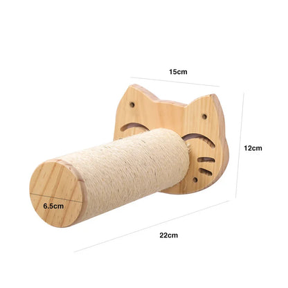Wall-Mounted Cat Tree with Hammock & Scratching Post