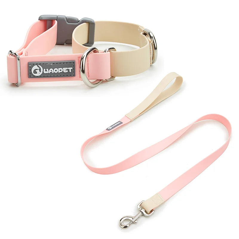 Waterproof PVC Dog Collar & Leash Set – Adjustable & Durable