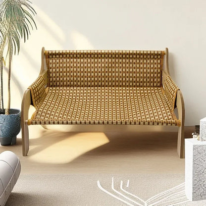 Rattan Cooling Cat Bed for Summer, Wear-Resistant Pet Lounge Chair