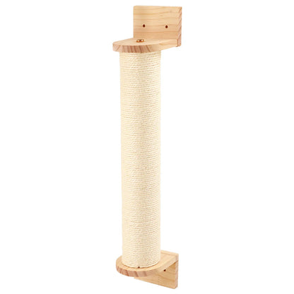 Wall-Mounted Cat Tree with Hammock & Scratching Post