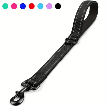 Short Dog Leash – Heavy Duty Nylon with Padded Traffic Handle