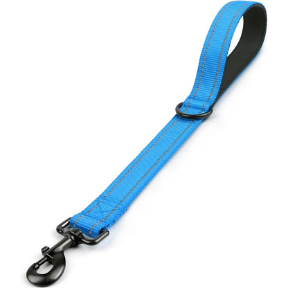 Short Dog Leash – Heavy Duty Nylon with Padded Traffic Handle