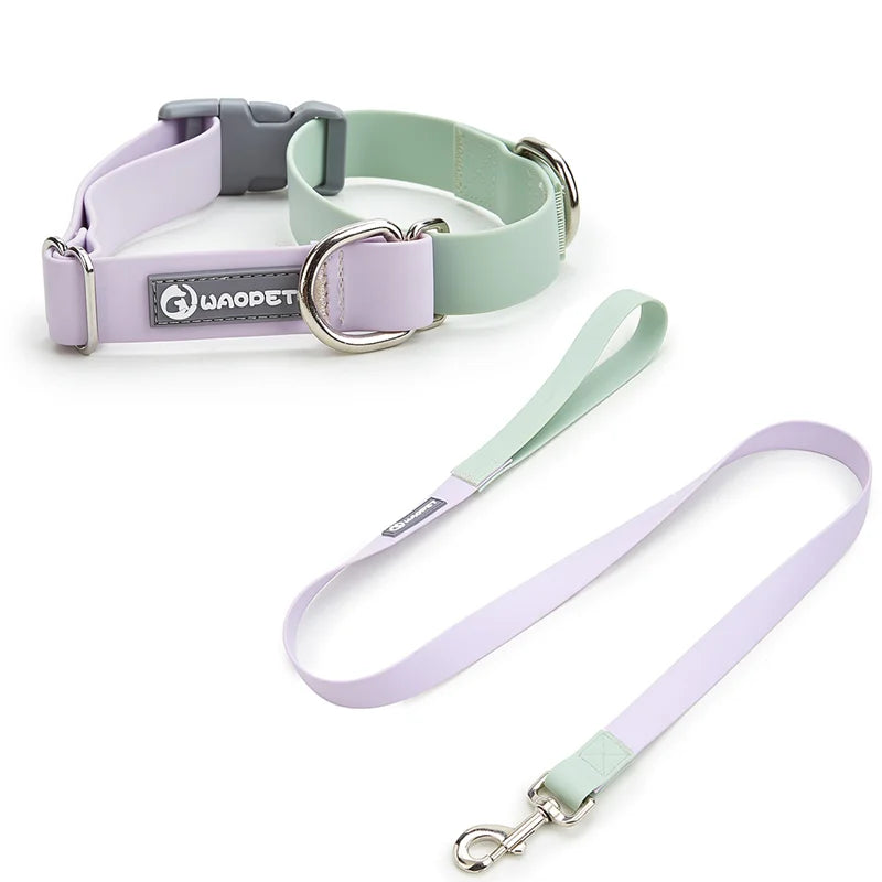 Waterproof PVC Dog Collar & Leash Set – Adjustable & Durable