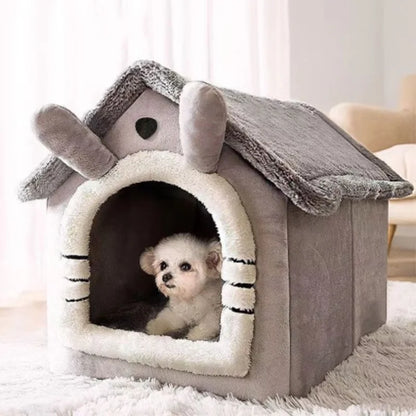 Warm Washable Pet Bed with Cushion for Cats & Small Dogs
