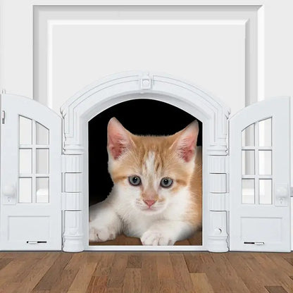 Interior Pet Door, No-Flap Design for Cats/Dogs, Fits Doors & Rooms