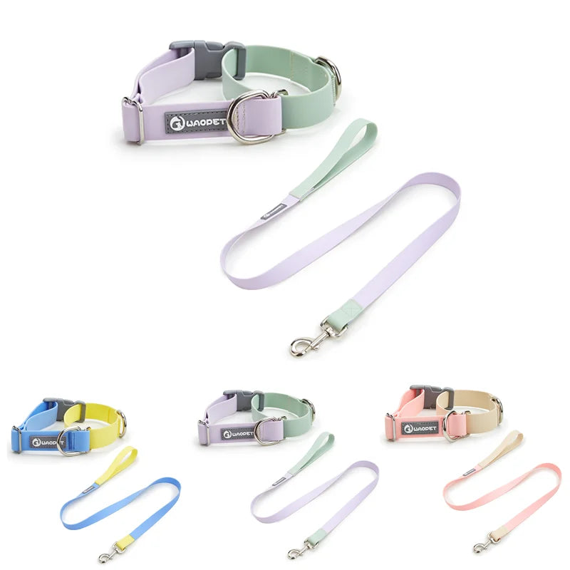 Waterproof PVC Dog Collar & Leash Set – Adjustable & Durable
