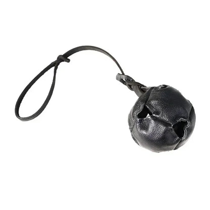 Leather Dog Tug Ball Toy with Handle – Durable Bite & Training Toy