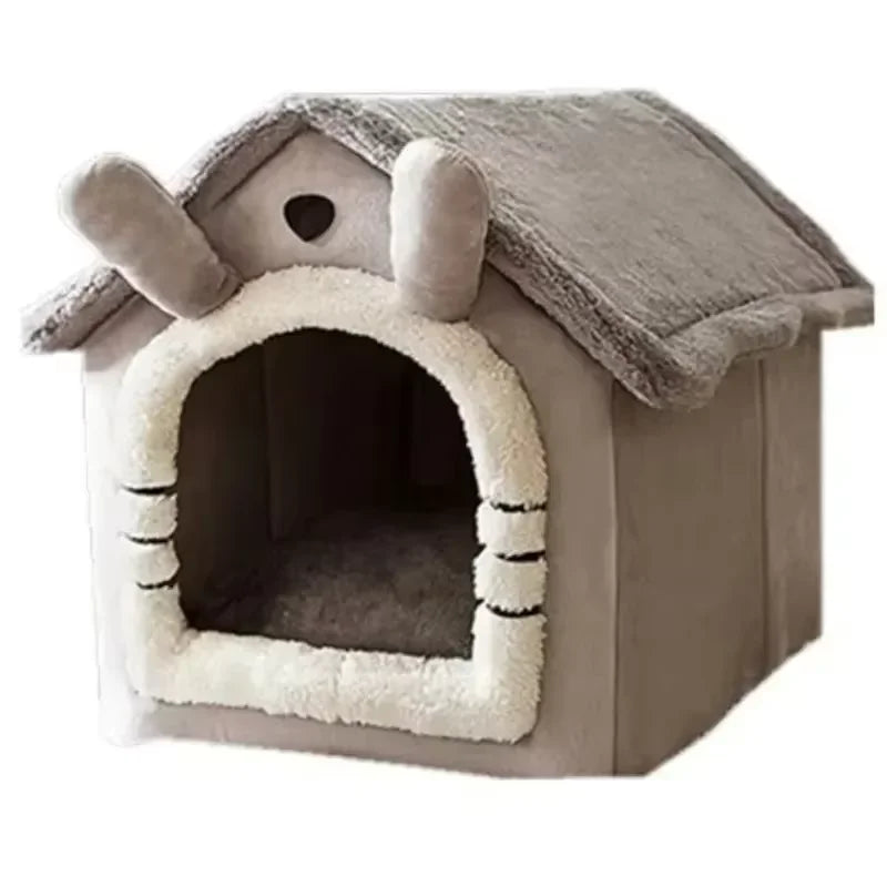 Warm Washable Pet Bed with Cushion for Cats & Small Dogs