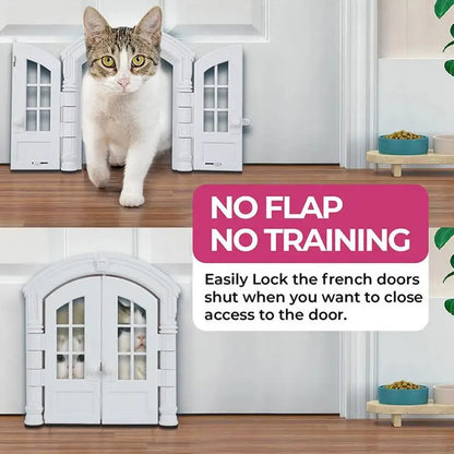 Interior Pet Door, No-Flap Design for Cats/Dogs, Fits Doors & Rooms