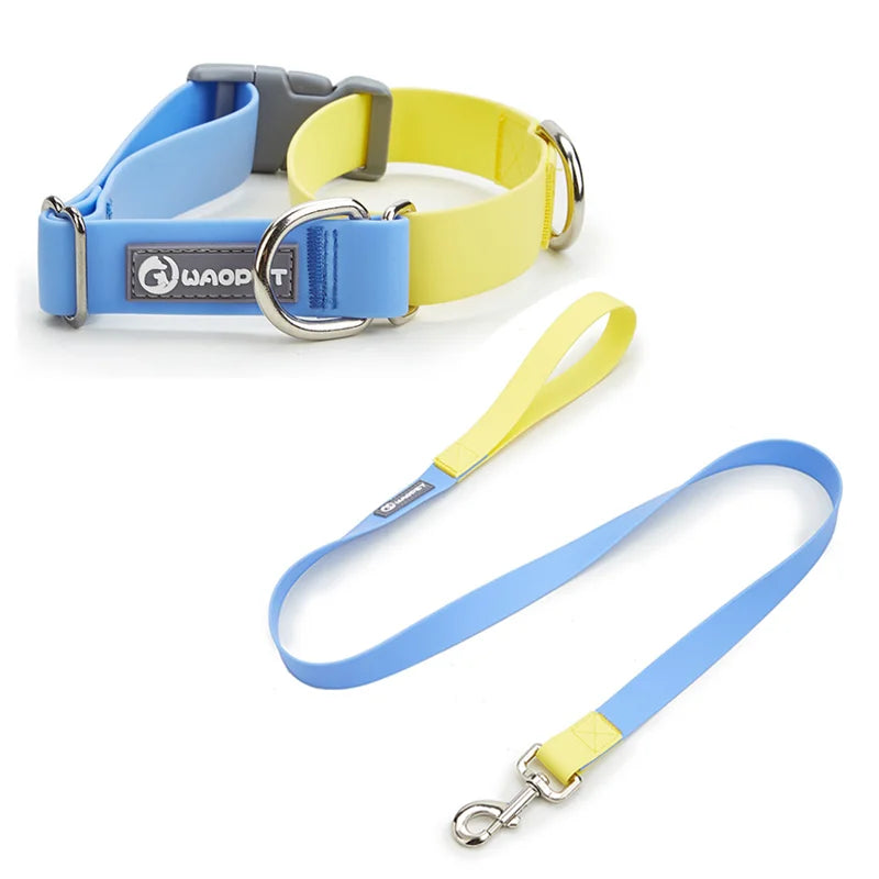Waterproof PVC Dog Collar & Leash Set – Adjustable & Durable