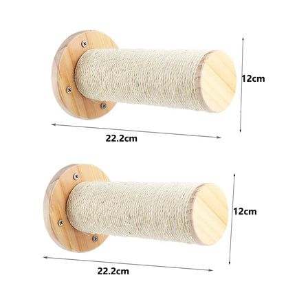 Wall-Mounted Cat Tree with Hammock & Scratching Post