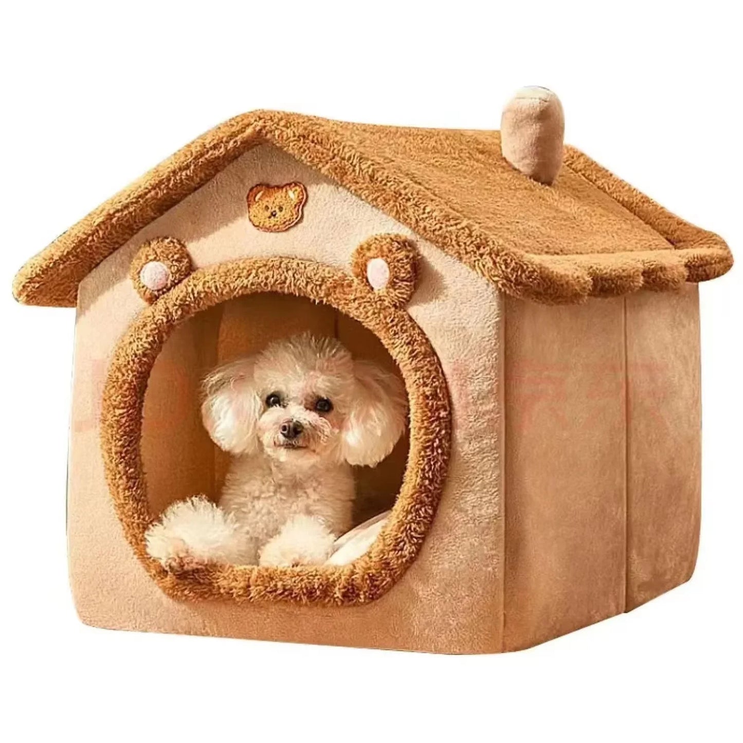 Warm Washable Pet Bed with Cushion for Cats & Small Dogs