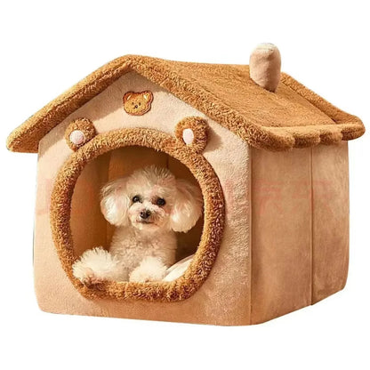 Warm Washable Pet Bed with Cushion for Cats & Small Dogs