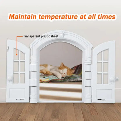 Interior Pet Door, No-Flap Design for Cats/Dogs, Fits Doors & Rooms
