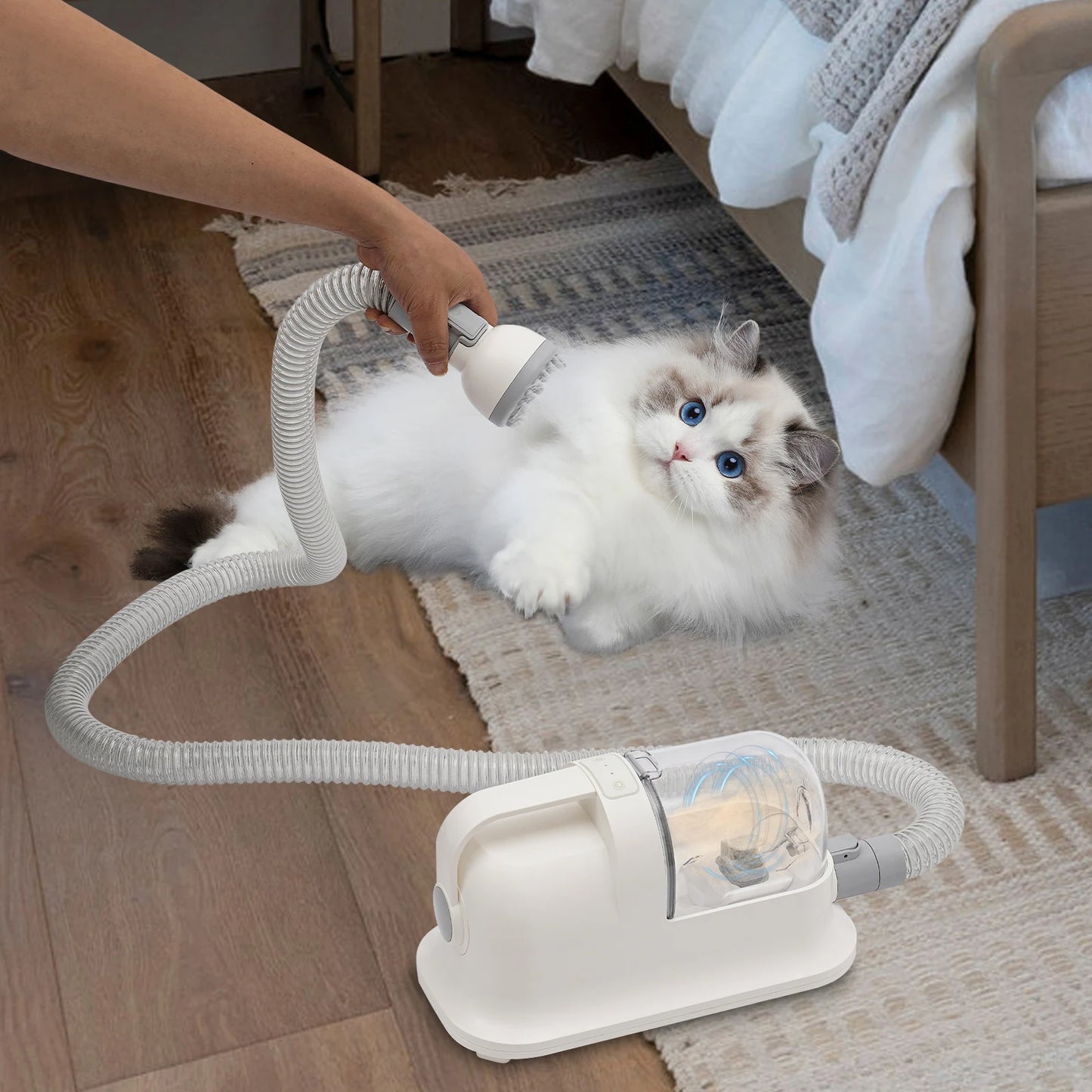 3-in-1 Pet Grooming Vacuum, Low-Noise Trimmer & 11800Pa Suction