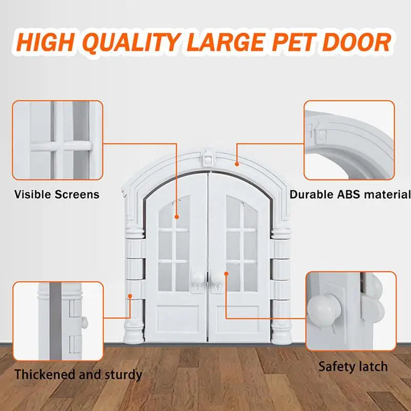 Interior Pet Door, No-Flap Design for Cats/Dogs, Fits Doors & Rooms