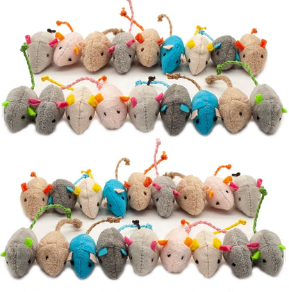 Catnip Rattle Mouse Toys for Cats, Faux Fur, Interactive Play, Indoor